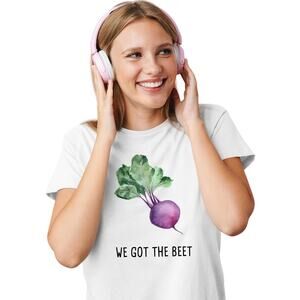 New Hand Printed Adult Large We Got The Beet Veggie Short Sleeve Tee Shirt